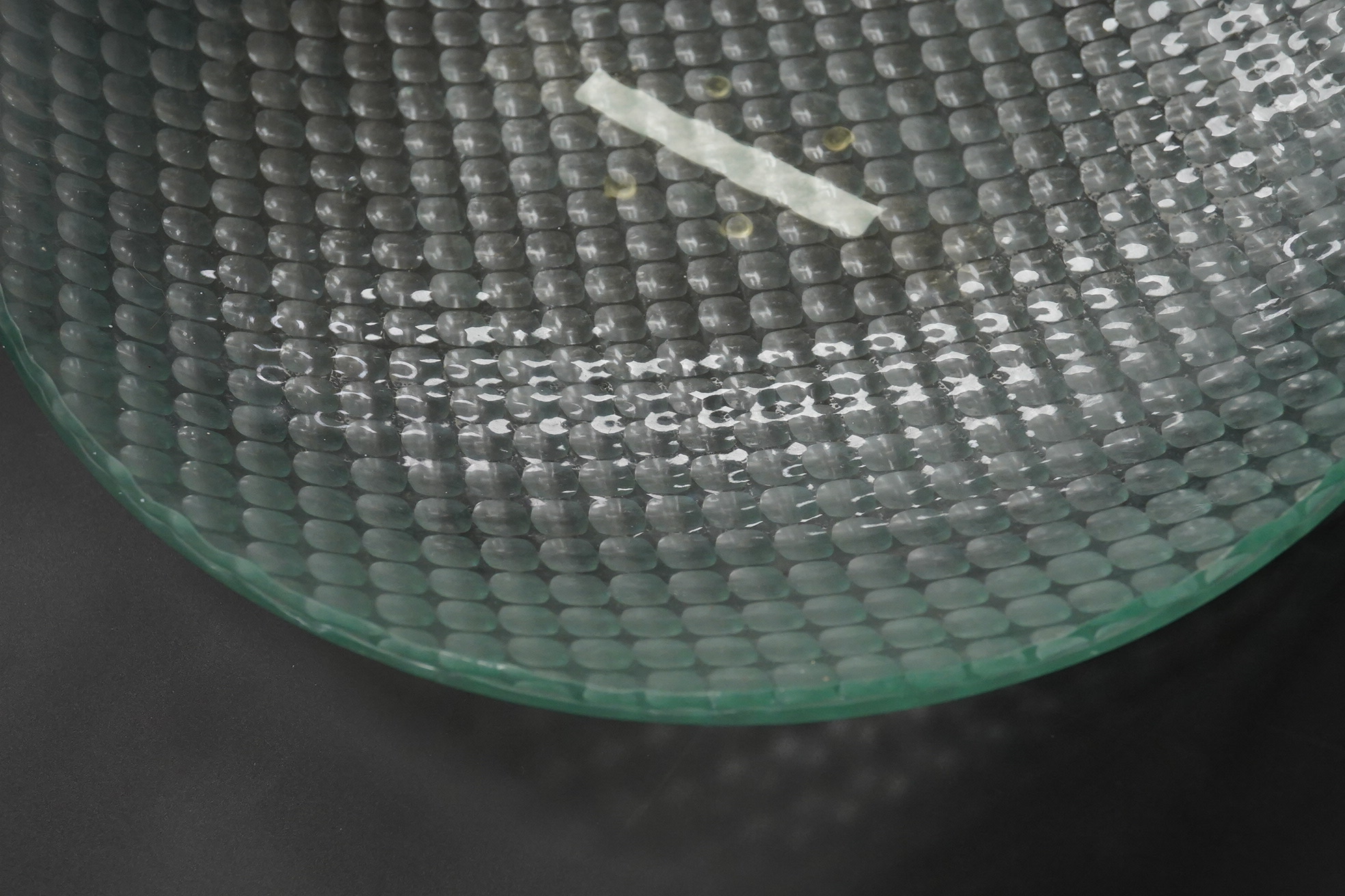 A Mary Canny clear art glass ‘Bubble dish’ 35.5 cm diameter